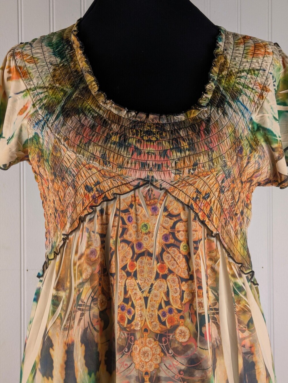 Unity World Wear Patterned Short Sleeve Dress Size Large - Picture 5 of 9